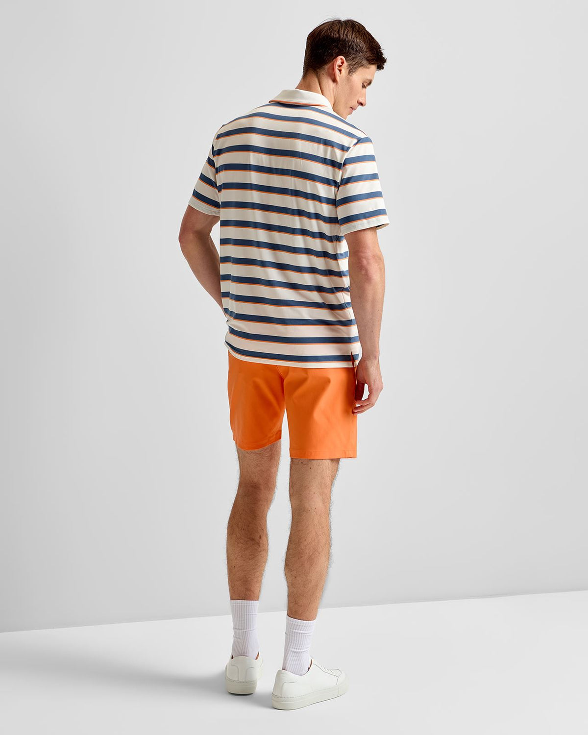 Cloudspun Stripe Polo Shirt Warm White/Dark Indigo