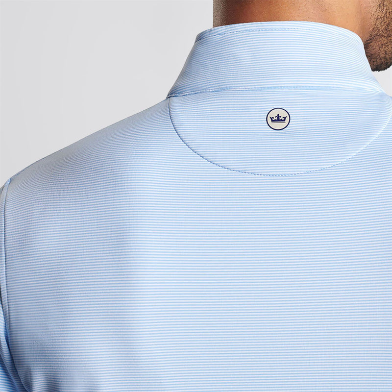 Perth Mini Stripe Quarter Zip Mid Layer Cottage Blue/White