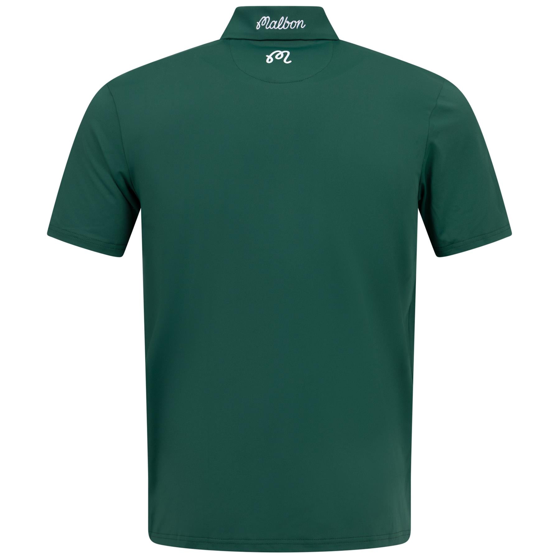 Malbon Golf Tiger Buckets Performance Pique Polo Evergreen