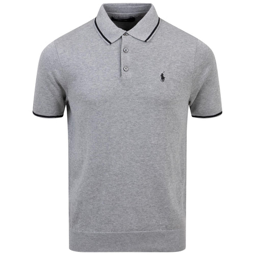 RLX Classic Fit Tipped Double Knit Cotton Polo Andover Grey – SS24