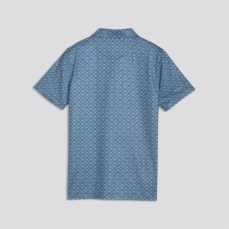 Boys Mattr Scallop Polo Shirt Dark Indigo/Mint Jelly
