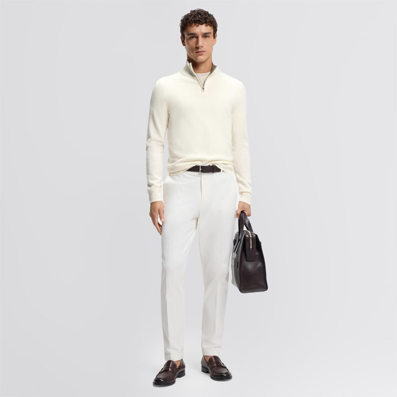 H-Hemarlo Wool Quarter Zip Open White