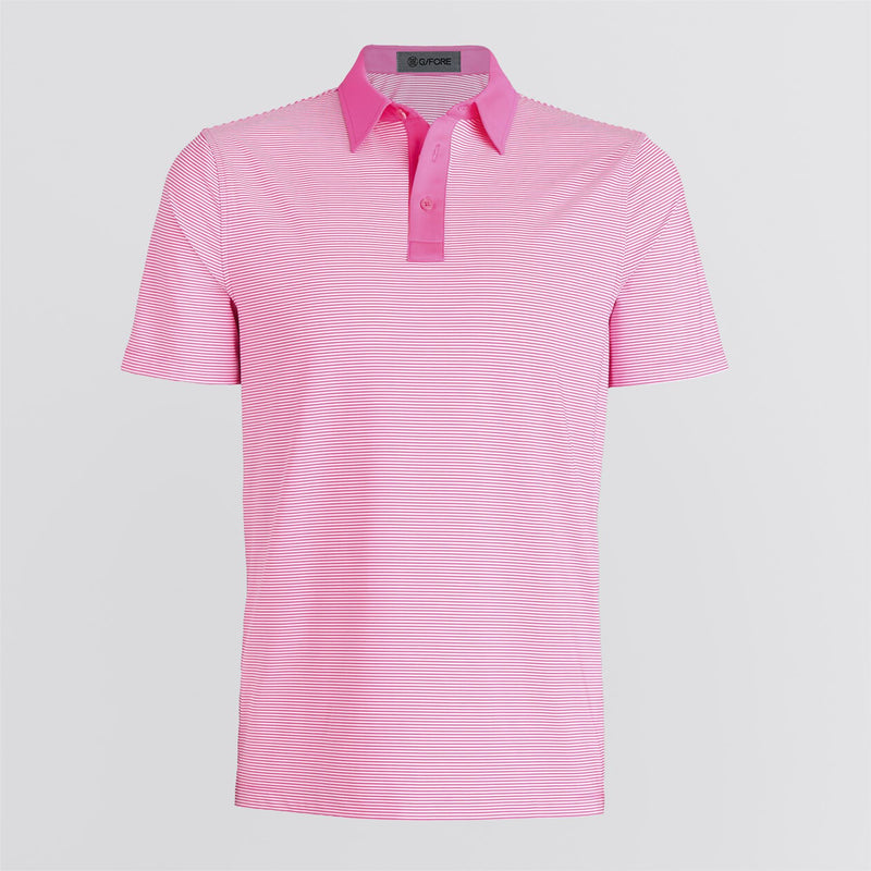 Feeder Stripe High Gauge Jersey Polo Knockout Pink