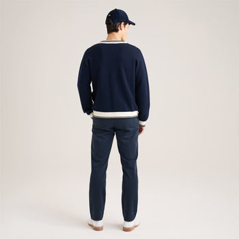 Golf Club Merino Wool Cardigan Navy
