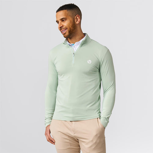 Half lupr Quarter Zip Mid Layer Green