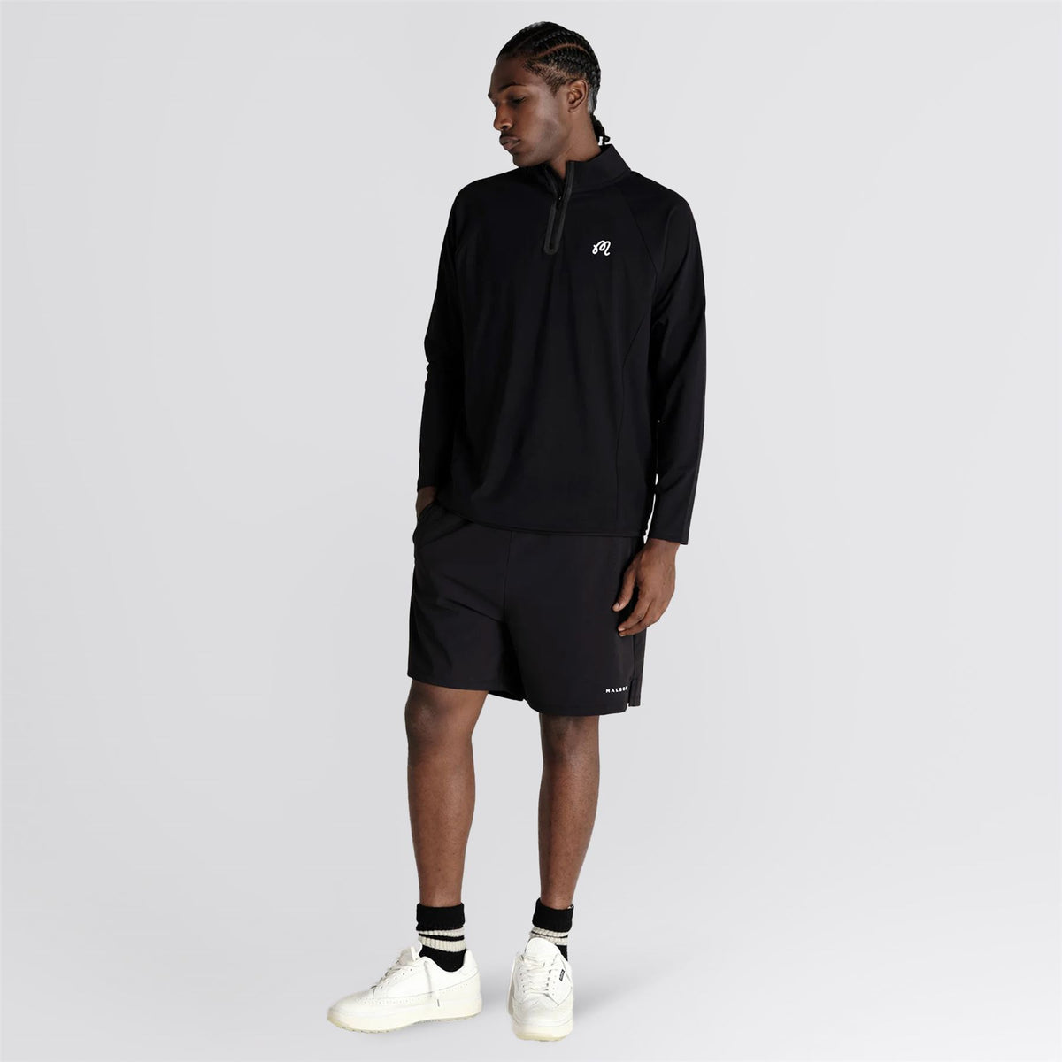 Performance Raglan Quarter Zip Mid Layer Black
