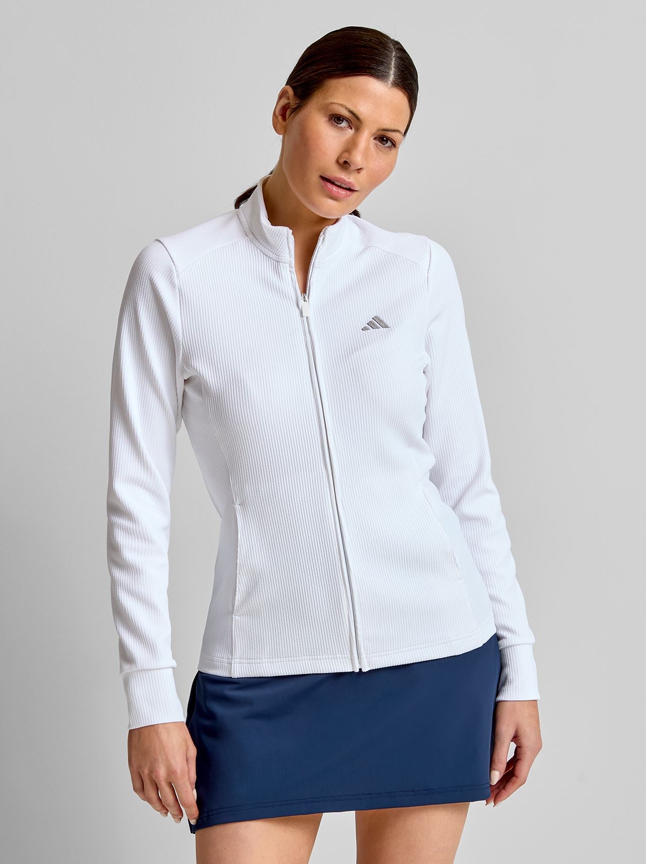 Performance Texture Full Zip Jacket White