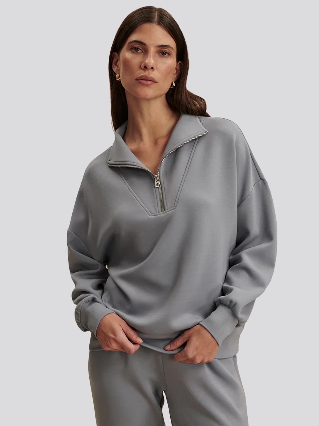 Hawley Half Zip Sweat Wind Blue