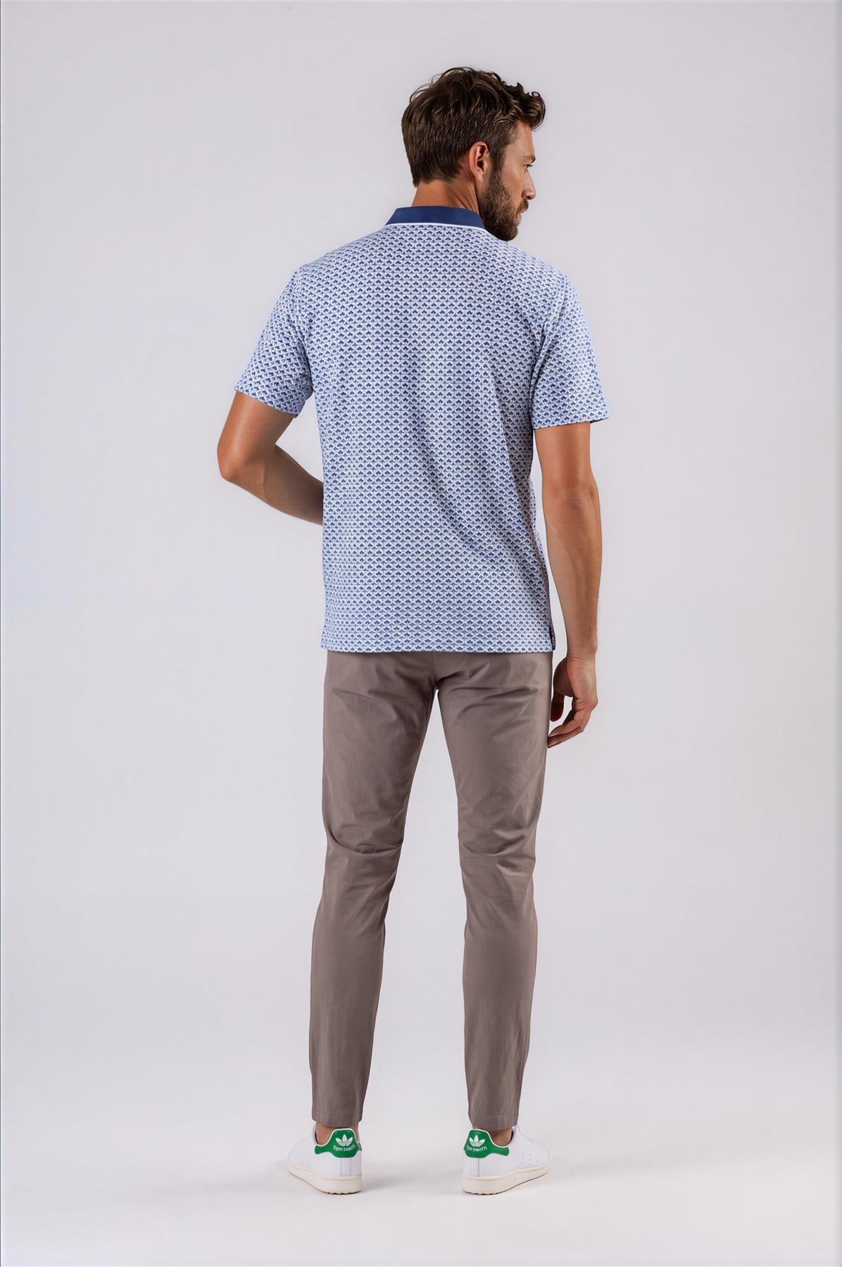 Mayberry Performance Polo Fawn Pennant Print