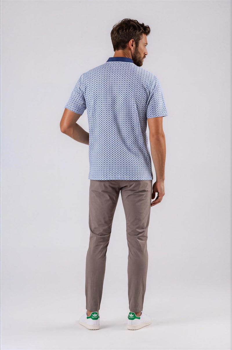 Mayberry Performance Polo Fawn Pennant Print