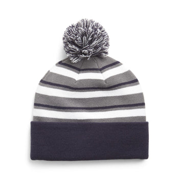 WRMLBL Stripe Pom Beanie Navy Blazer/Slate Sky