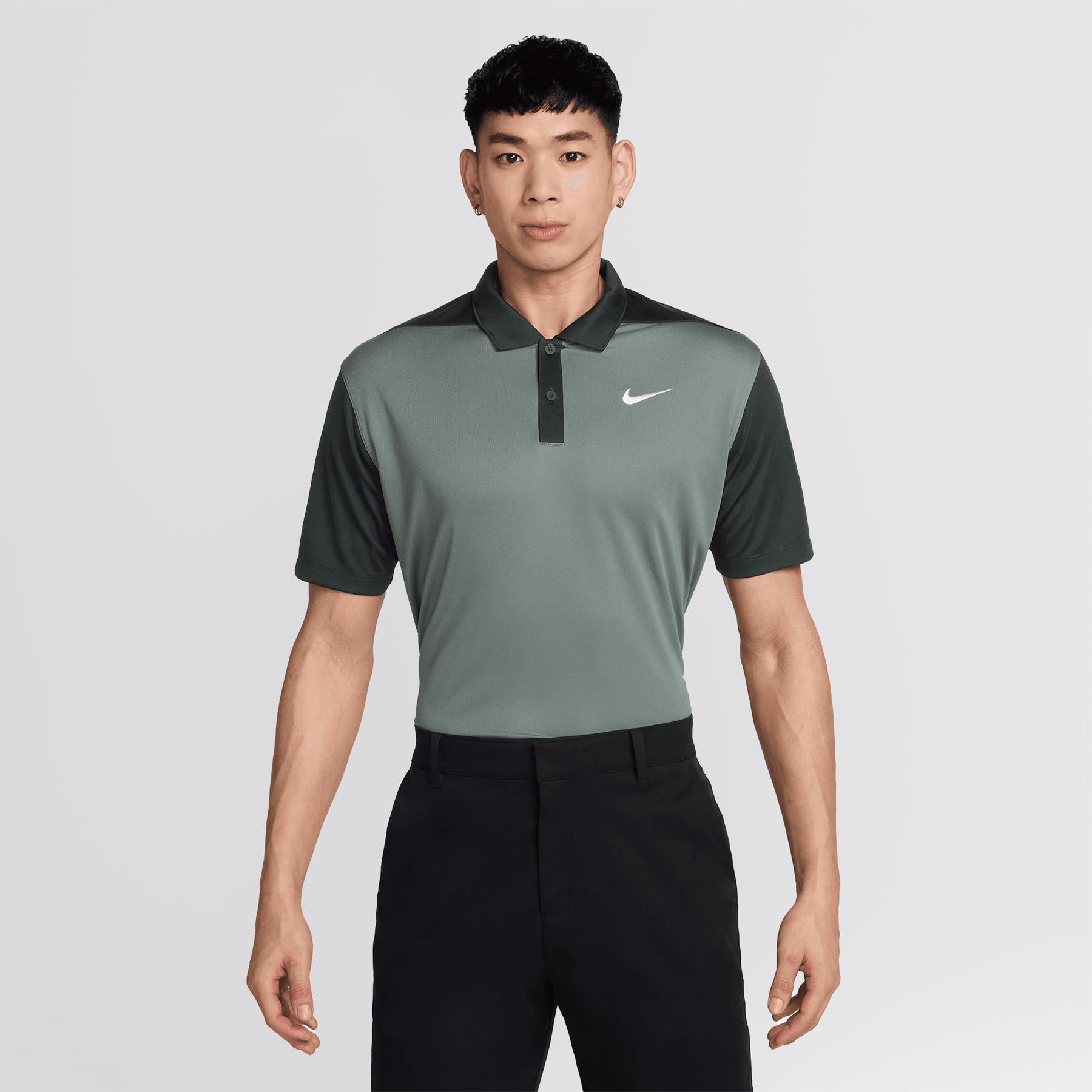 Dri-FIT Victory+ Blocked Polo Clay Green/Night Forest/White