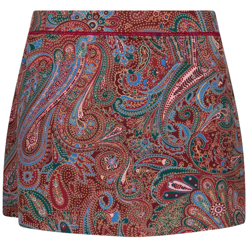 Womens Paisley Pleated Four-Way-Stretch Skort Ancient Madder Paisley - SS24