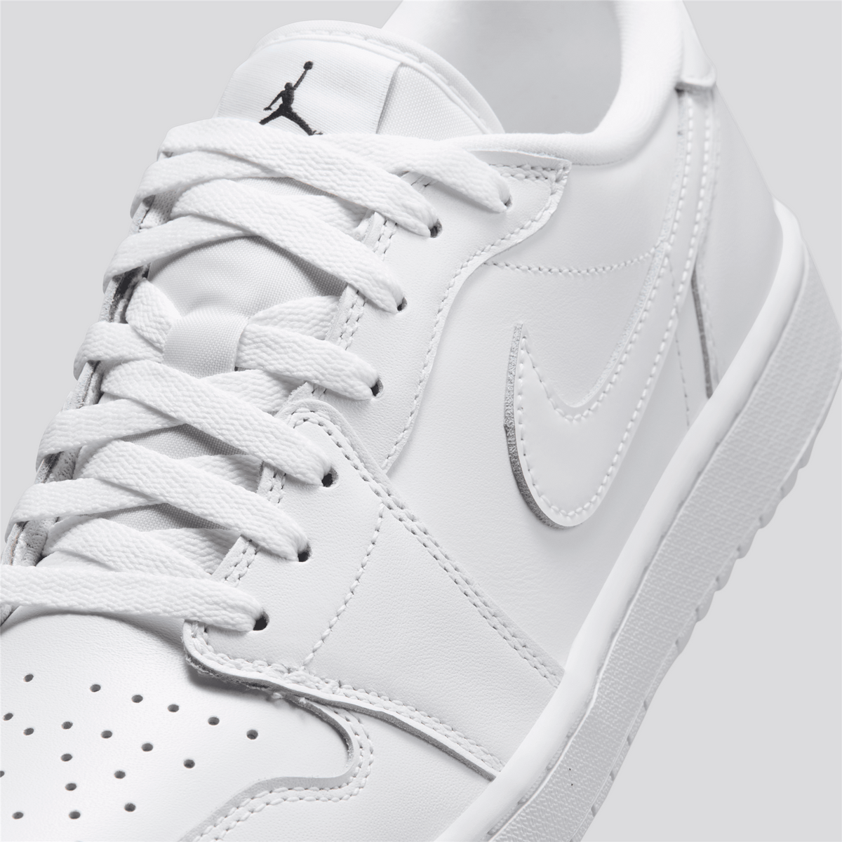 Air Jordan 1 Low Spikeless Golf Shoes White/Metallic Silver/Gum Light Brown