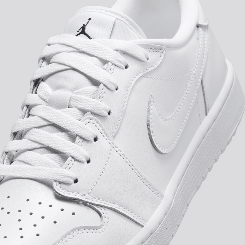 Air Jordan 1 Low Spikeless Golf Shoes White/Metallic Silver/Gum Light Brown