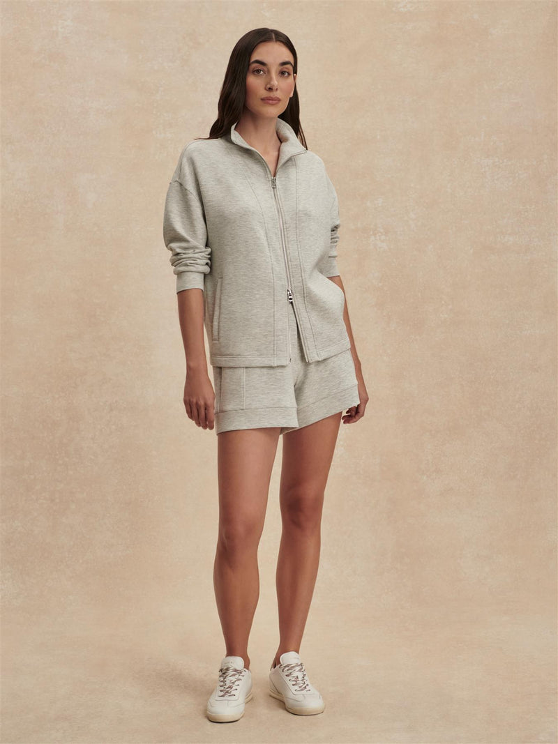 Arlene Zip Through Sweat Light Grey Marl