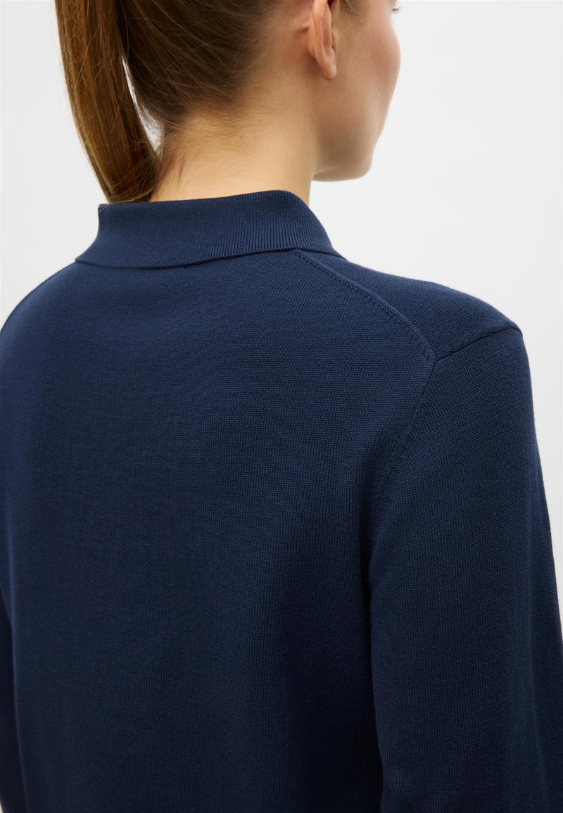 Heritage Knitted Polo Shirt Navy