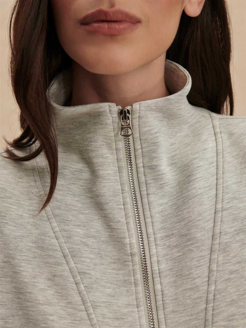 Arlene Zip Through Sweat Light Grey Marl