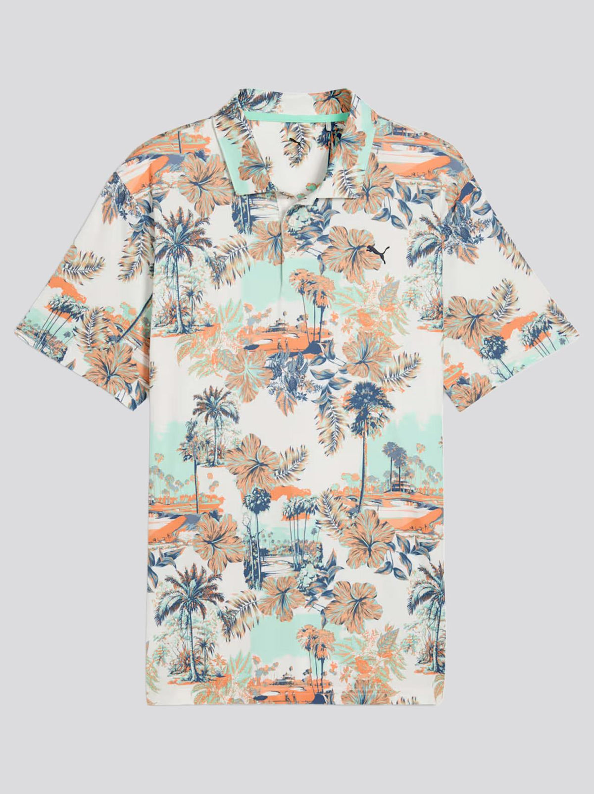 Cloudspun Palm Polo Shirt Warm White/Mint Jelly/Melon Glow