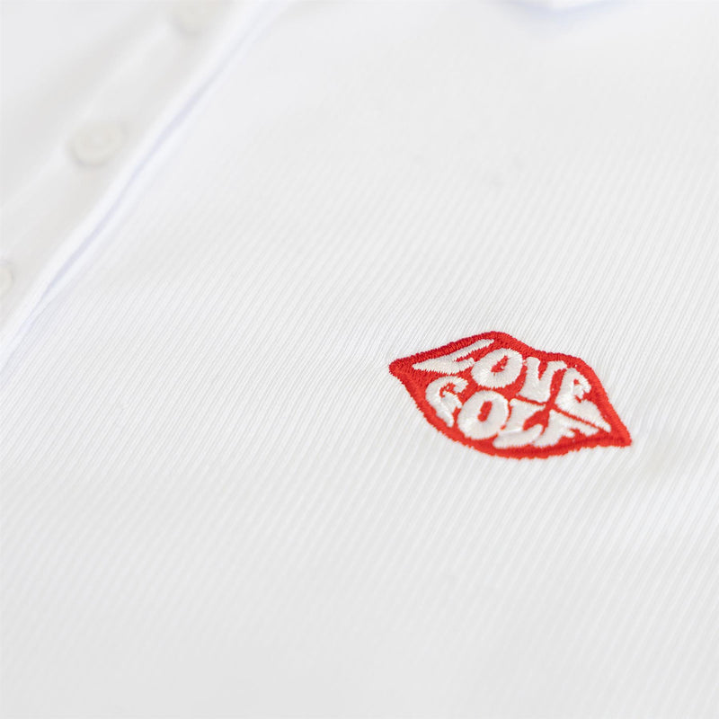 G/FORE x TRENDYGOLF Love Golf Ribbed Tech Nylon LS Polo Snow