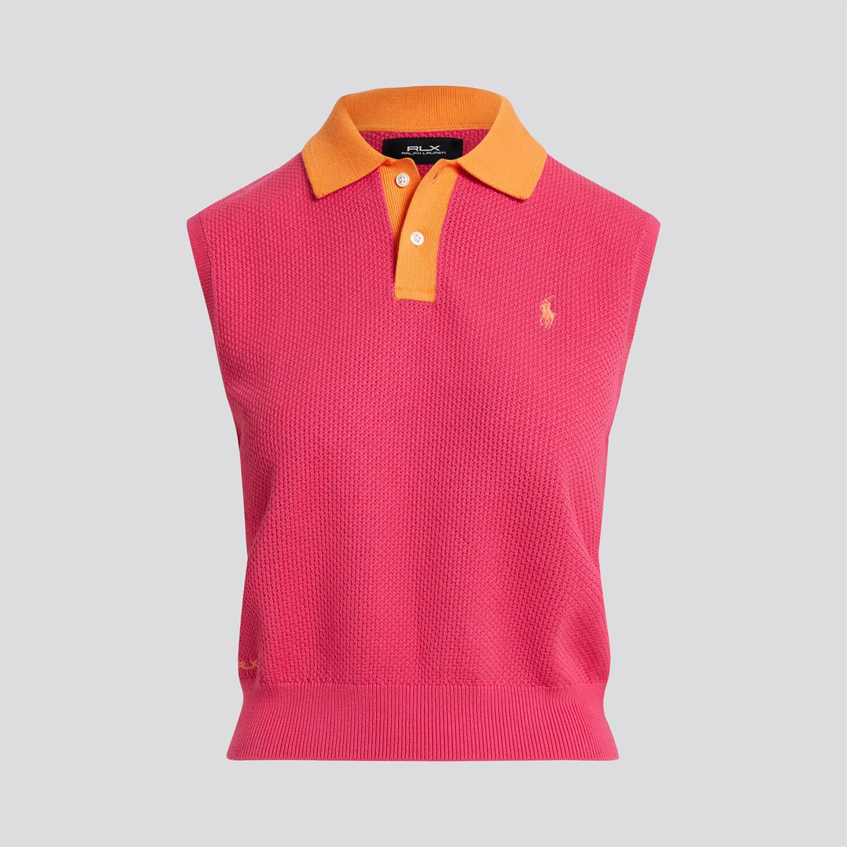 RLX Cotton Blend SL Pullover Sweater Hot Pink/Key West Orange