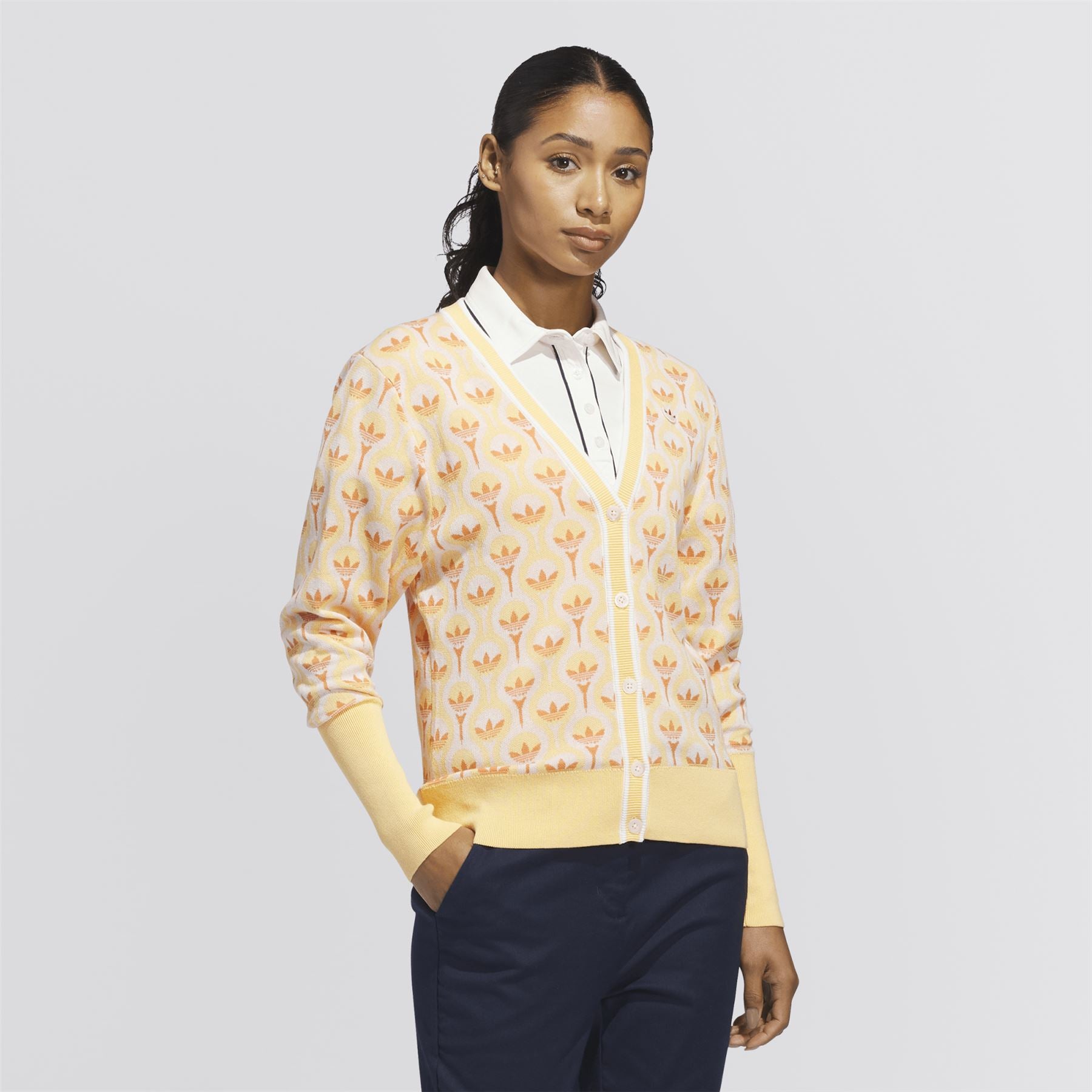 Originals All Over Cardigan White/Ice Tangerine