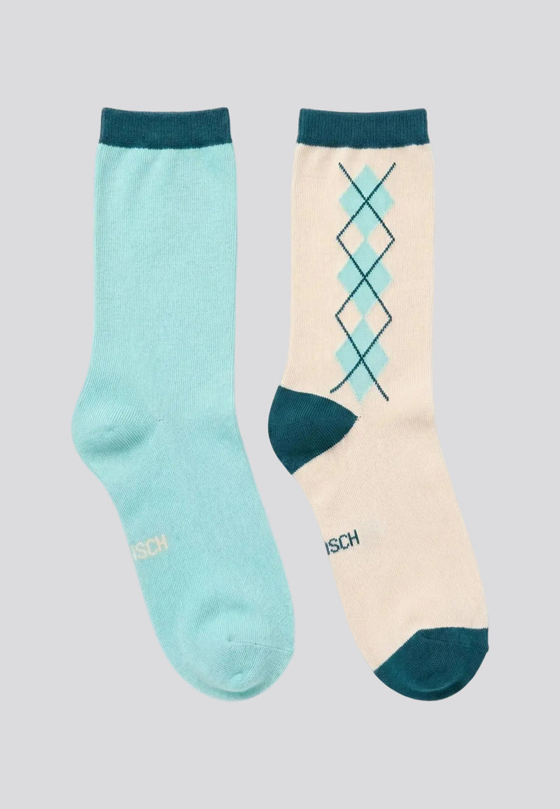 2-Pack Argyle Socks Eggshell Blue
