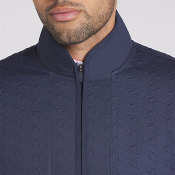 x AP Jacquard Quarter Zip Mid Deep Navy