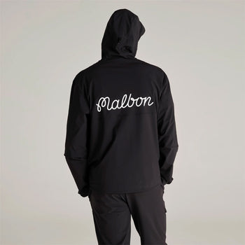 Malbon Golf Performance Full Zip Shell Jacket Black