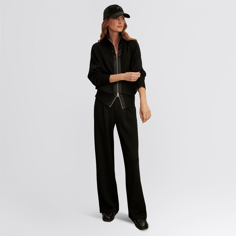 Roxbury Sweat Zip Through Black