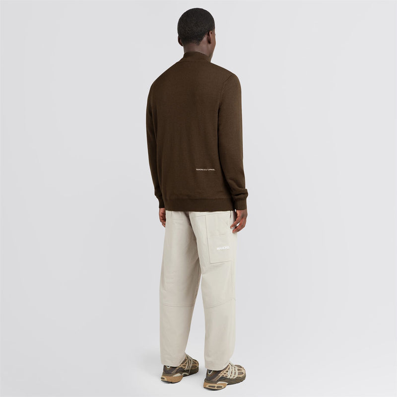 Merino Wool Quarter Zip Windbreaker Hickory