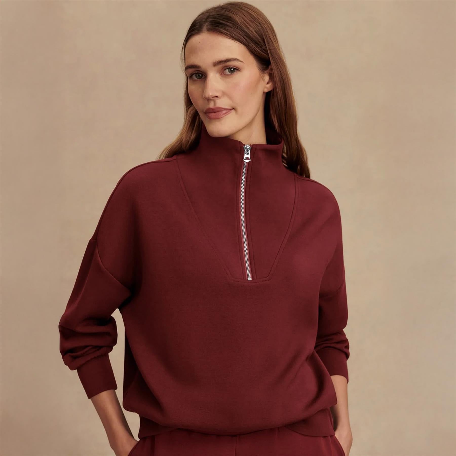Hawley Half Zip Sweat Cinnamon