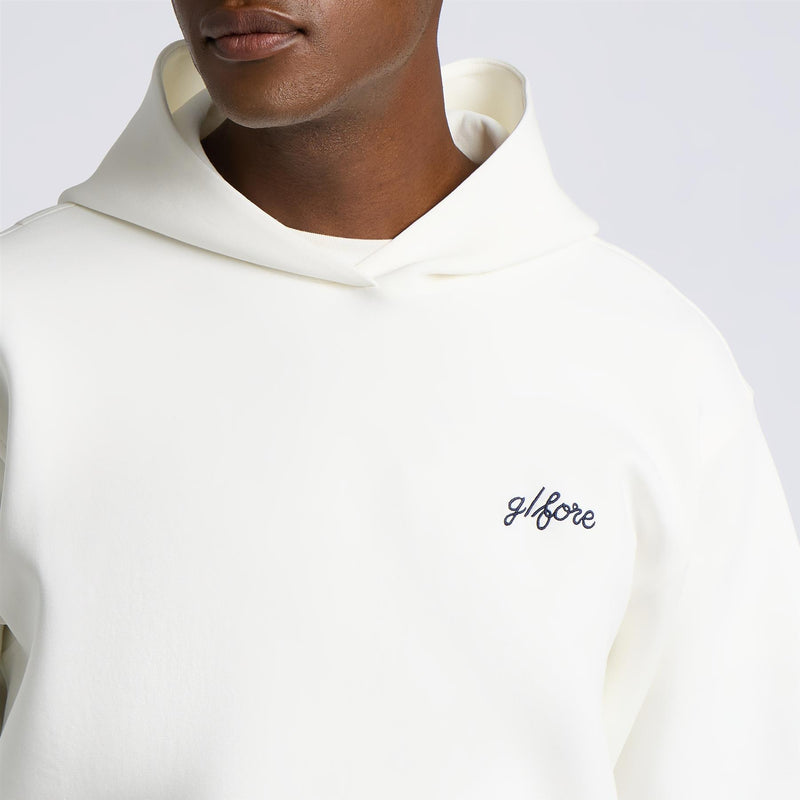 Fore Corners Cotton Blend Scuba Hoodie Chalk White