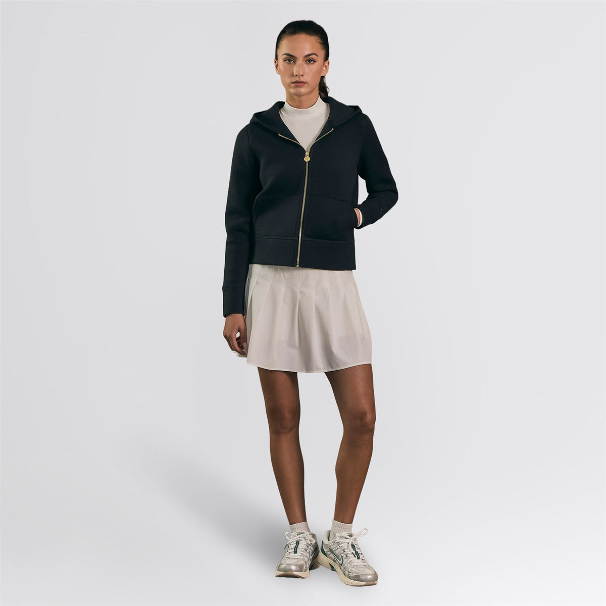 Amelie Zip Hoodie Black