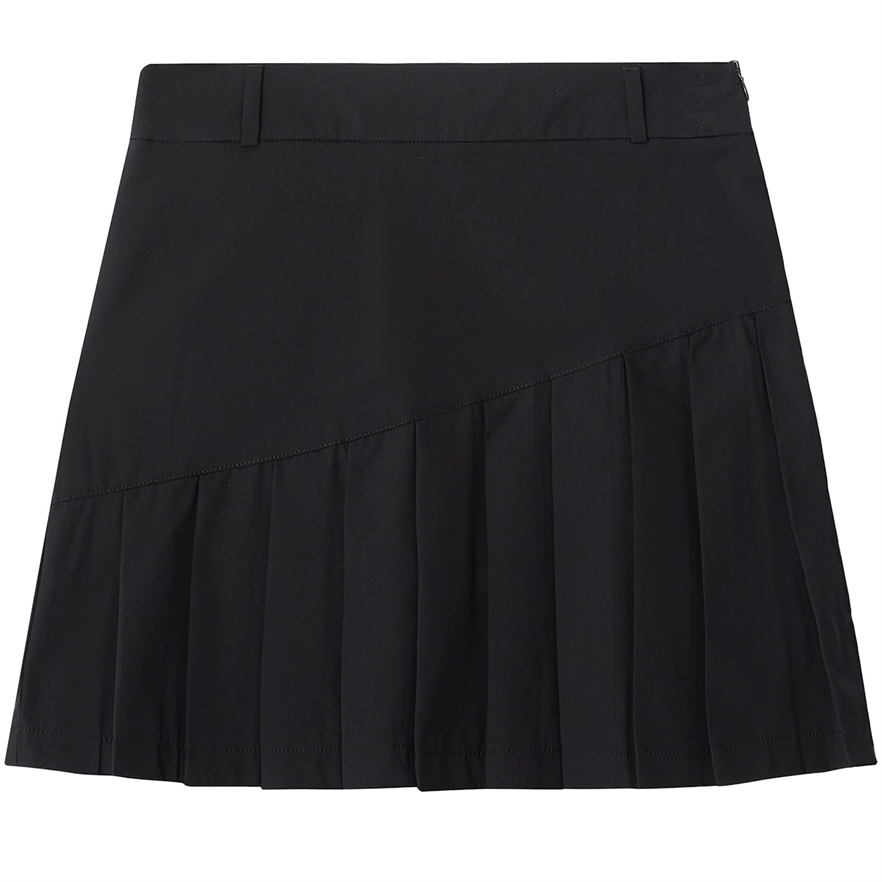 Solid Pleated Skort Black