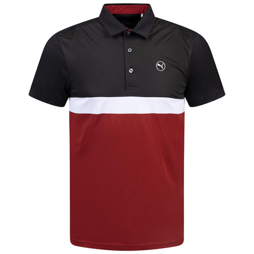 Pure Colourblock Polo Intense Red/Puma Black - AW24