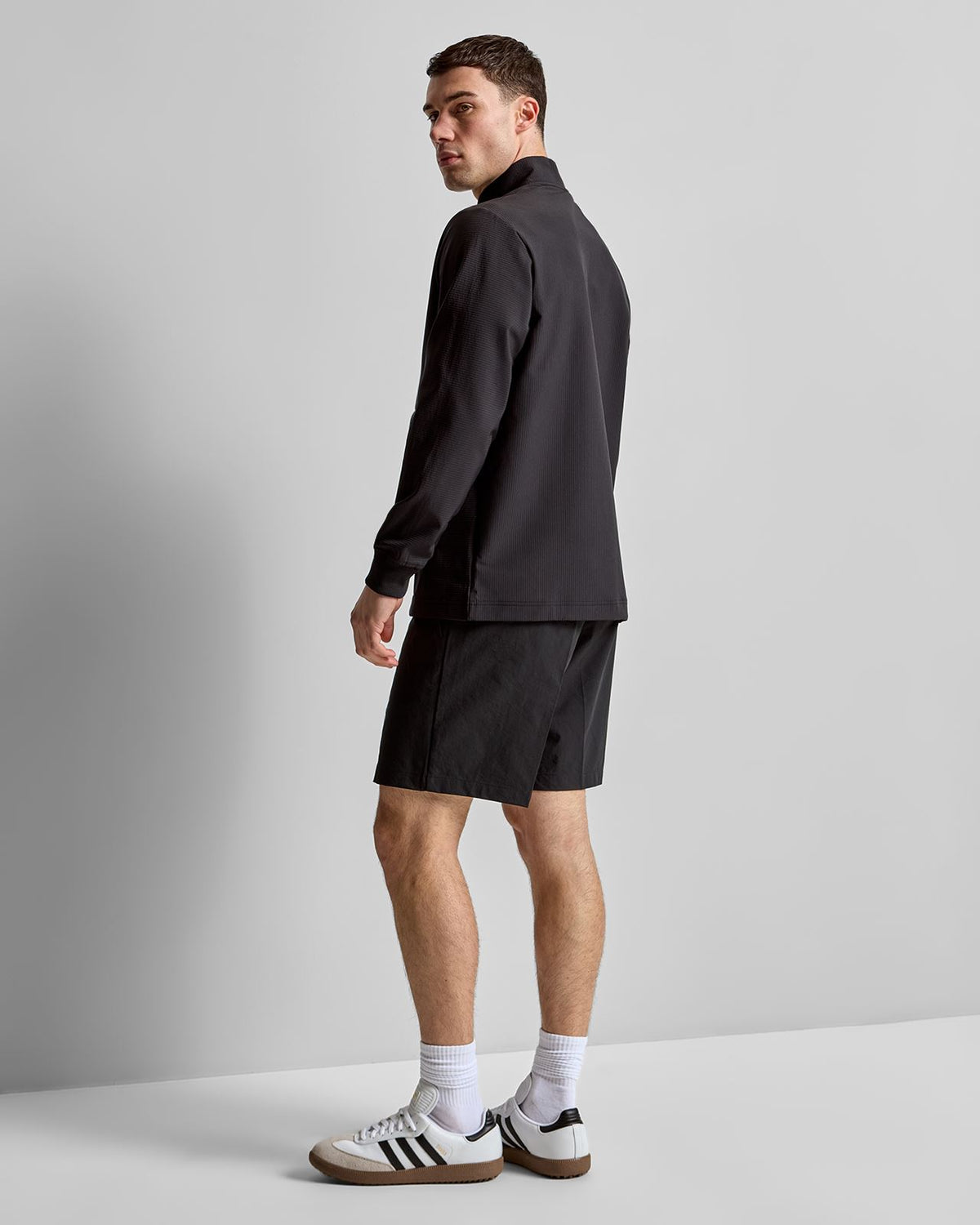 Ultimate365 Textured Woven Full Zip Mid Layer Black