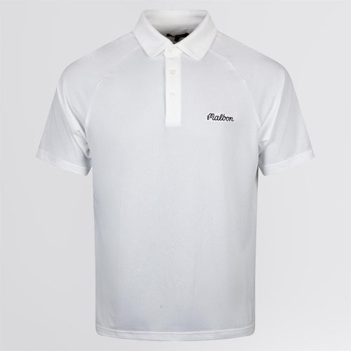 Evergreen Raglan Sleeve Mesh Polo White