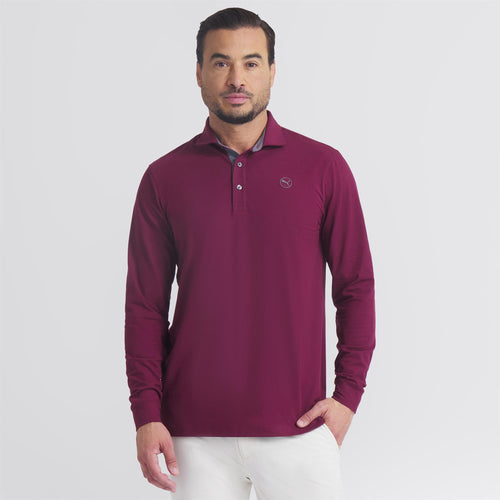 Cloudspun LS Midweight Polo Ruby Shimmer/Slate Sky