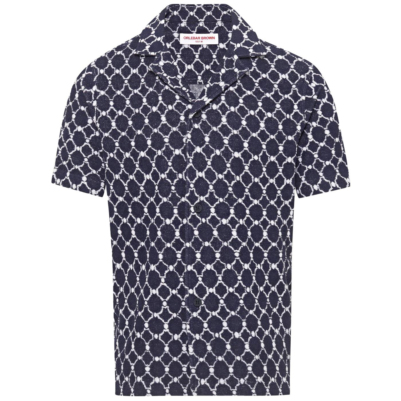 Howell Geo Tile Knitted Shirt Midnight Navy