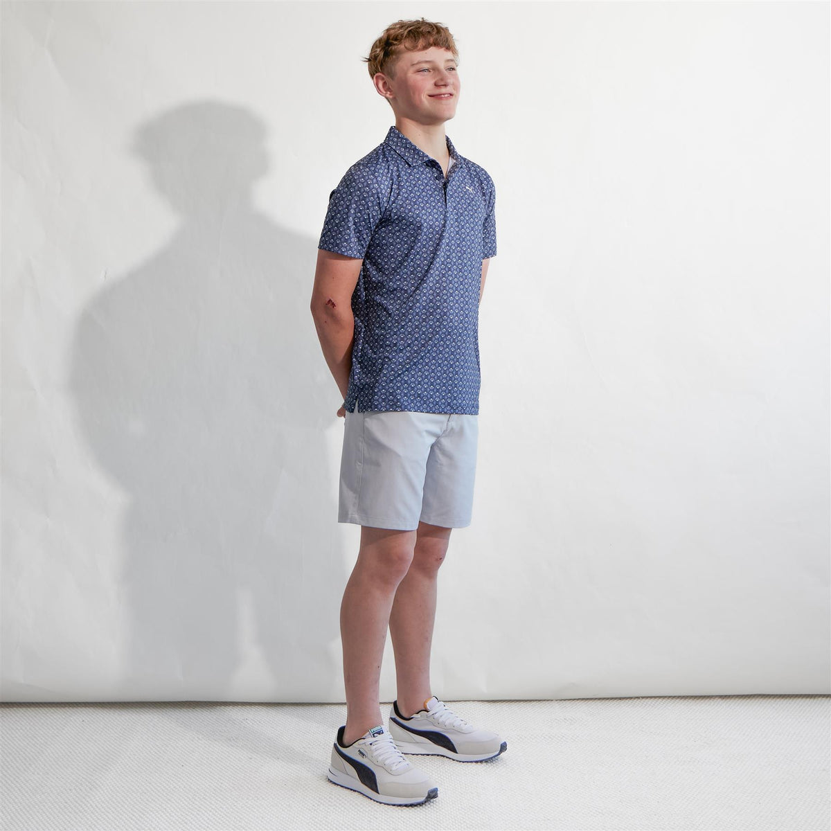 Boys Mattr Scallop Polo Shirt Deep Navy/White Gloe