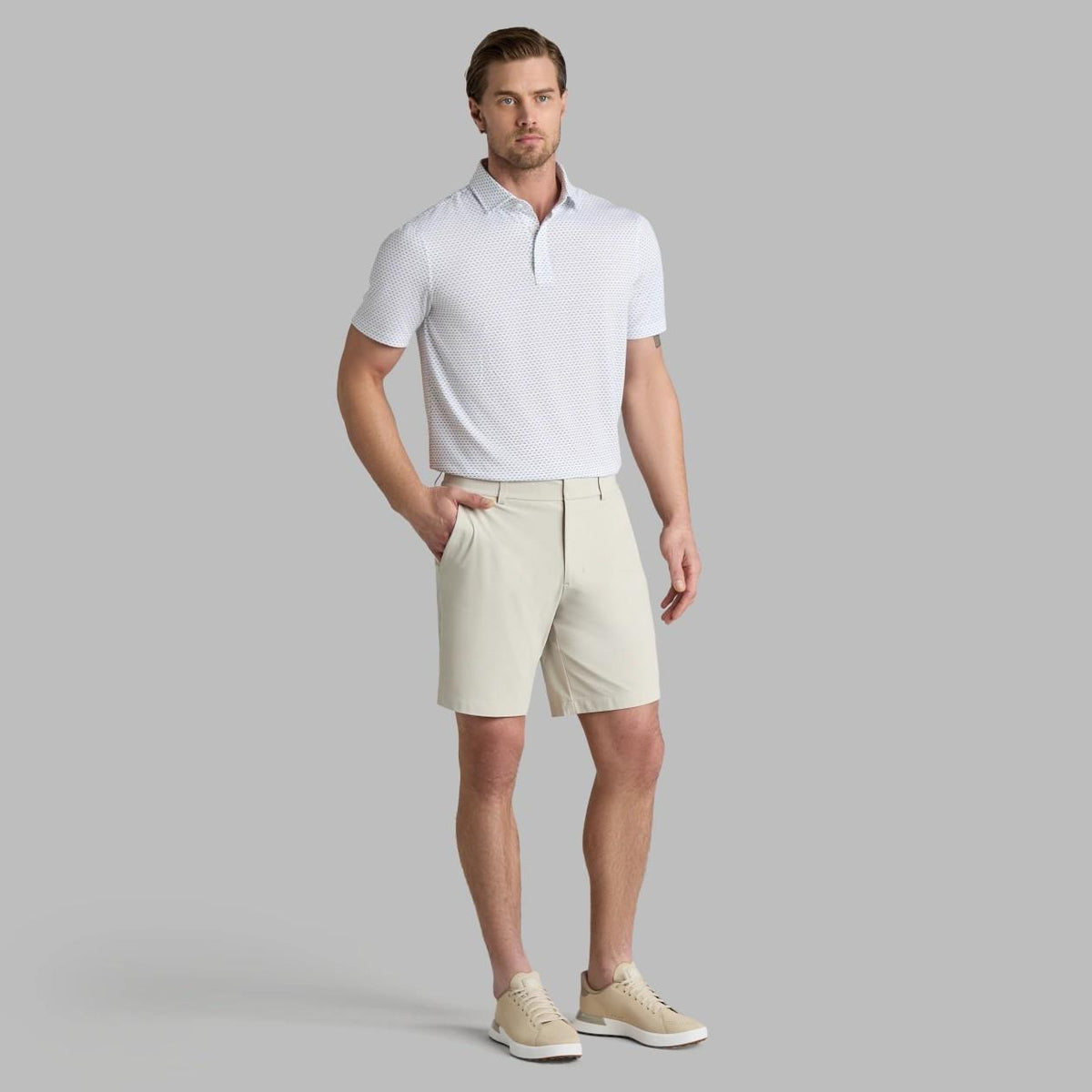 Tech Tour 8-Inch Four-Way Stretch Shorts Pumice