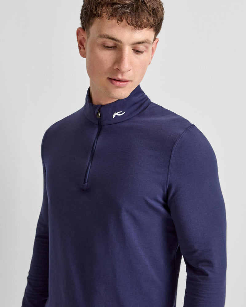 Hollow Pima Half-Zip Atlanta Blue