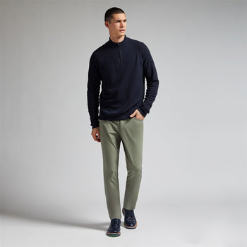 Merino Wool Blend Raglan Quarter Zip Mid Layer Twilight