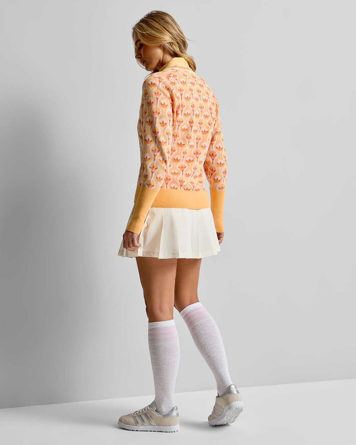 Originals All Over Cardigan White/Ice Tangerine
