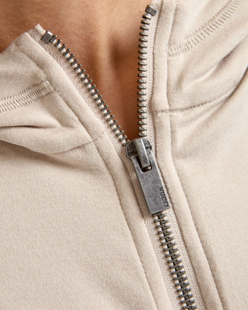 Halo Modern Full Zip Hoodie Ecru Heather