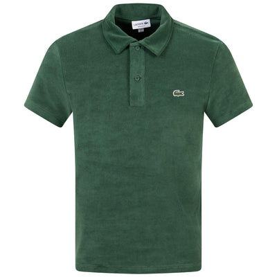 Cotton Blend Terry Cloth Regular Fit Polo Green - SS24