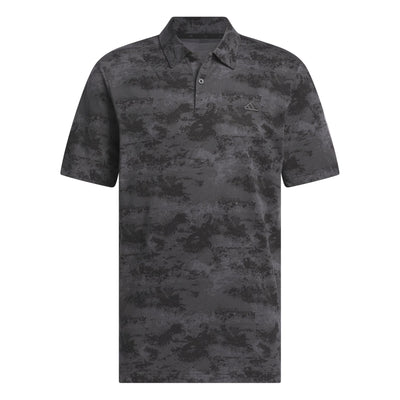 Go-To Regular Fit Printed Mesh Polo Black - SS24