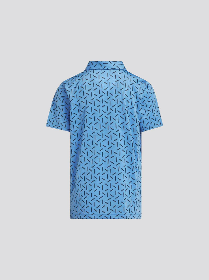 Boys Climacool Ultimate365 Printed Mesh Polo Lucid Ray Blue