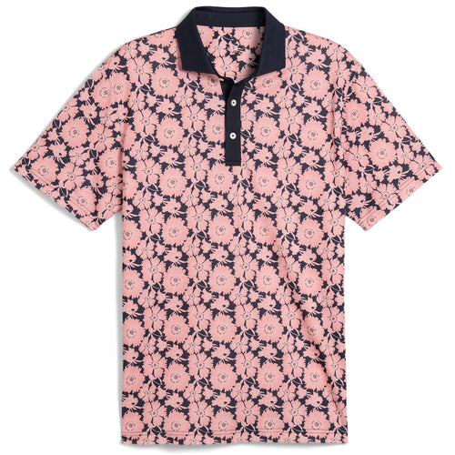 Pique Flower Fields Polo Pink Fruit/Deep Navy - SS25